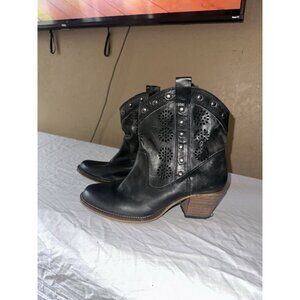Dingo DI790 Dark Gray Leather Western Ankle Boots Women's Size 9.5 M